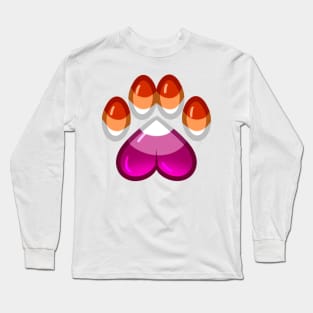 LGBTQ+ Pride Heart Paws - Lesbian Long Sleeve T-Shirt